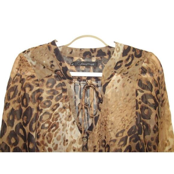 PattersonĀ J.āKincaidāChiffonāPopoverāAnimalāPrintāTopāM - Picture 2 of 5